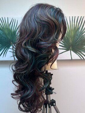 Bobbi Boss Lace Front Premium Synthetic Wig MLF199 Black Pearl Oil Slick Peacock